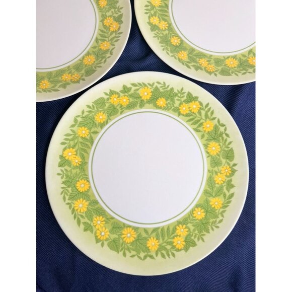 Vintage Lenox Ware Set Of 4 Yellow Daisy Pattern Melamine Plates 9-1/2" READ - Picture 2 of 16